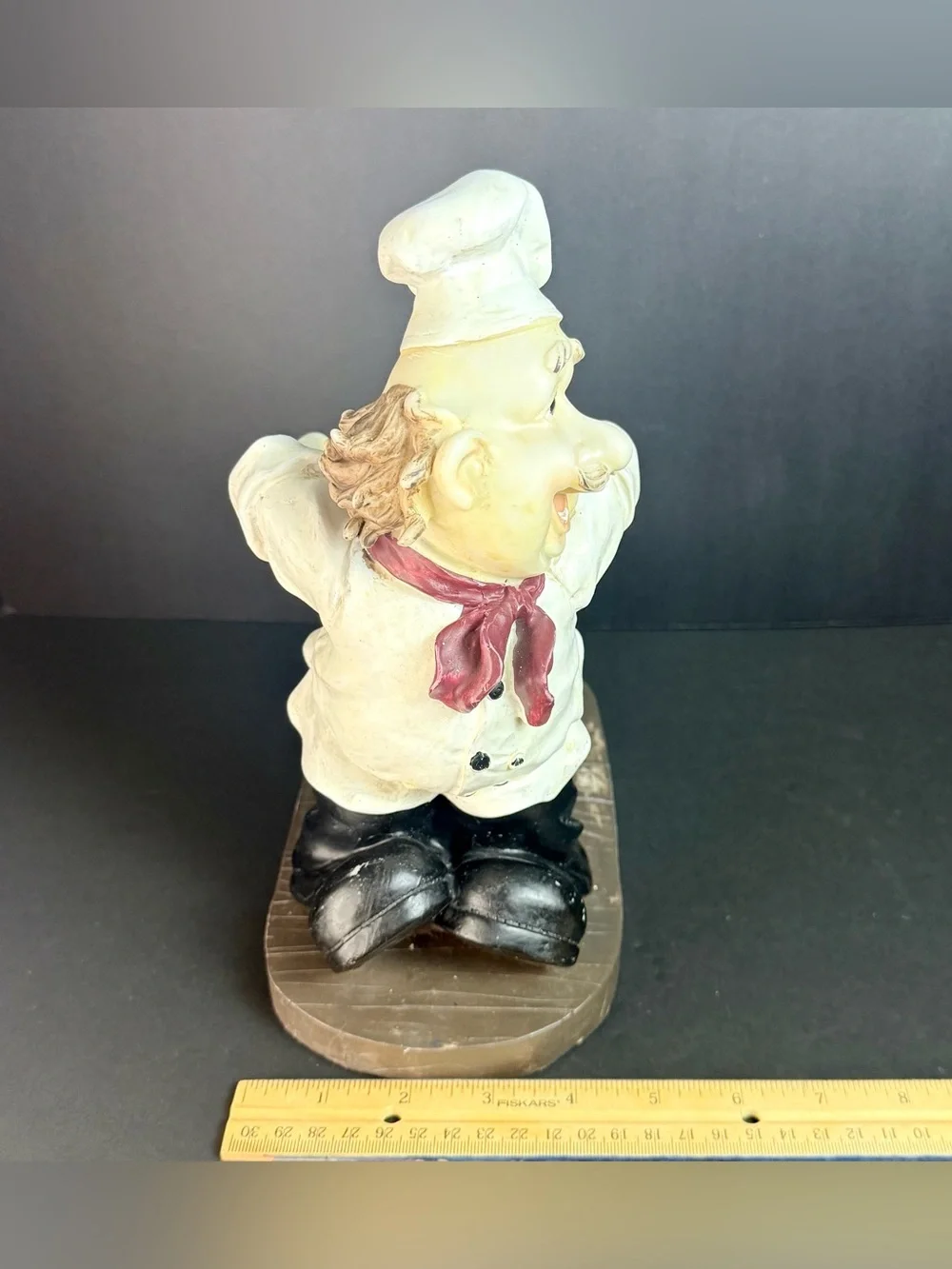 Vintage Happy Italian Chef 10” high Cooking Wine Bottle Holder Resin *READ*